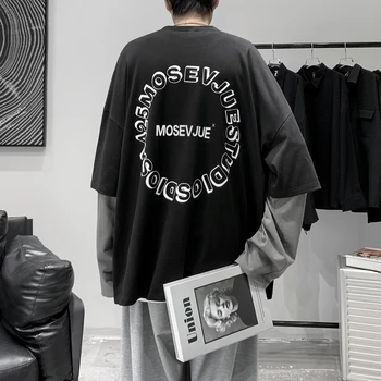 Mock Two-Piece Oversized T Shirt Korean Style Streetwear Letter Printed Harajuku Tshirt
Mock Two-Piece Oversized T Shirt Korean Style Streetwear Letter Printed Harajuku Tshirt