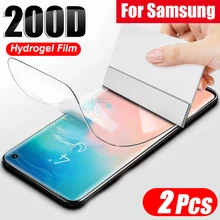 Protecteur d'écran, 2 pièces, Film Hydrogel 200D pour Samsung Galaxy S21 S20 S10 S9 S8 Plus Note 20 10 9 Plus=