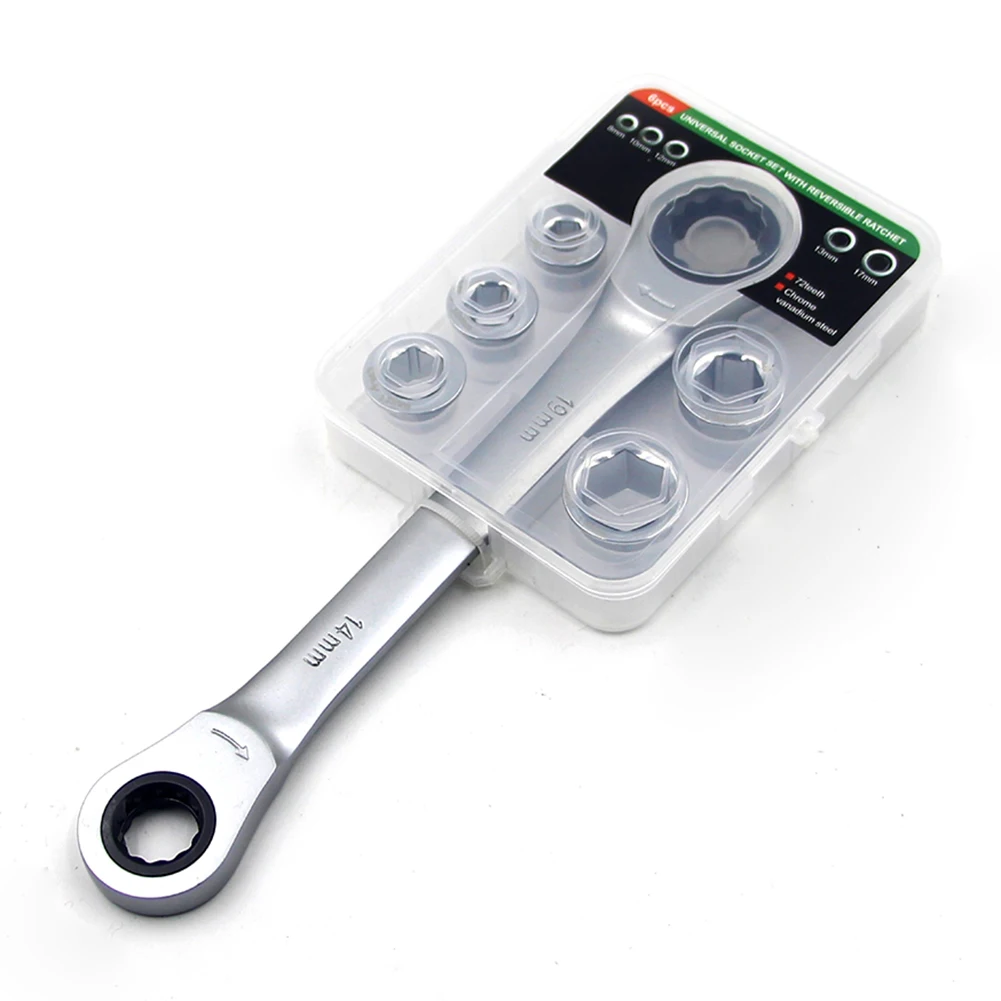 7 In 1 Double Head Reversible Ratchet Combination Spanner Set Mechanic Universal Socket Set Wrench Tool Ratchet Wrench New D5
7 In 1 Double Head Reversible Ratchet Combination Spanner Set Mechanic Universal Socket Set Wrench Tool Ratchet Wrench New D5