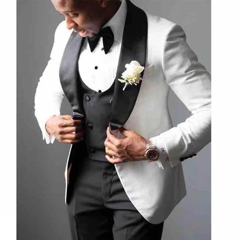 Custom Made New White Grooms Wedding Suit 3 Pieces Slim fit Shawl Lapel Tuxedo Set Formal Blazer Double Breasted Waistcoat Pants
Custom Made New White Grooms Wedding Suit 3 Pieces Slim fit Shawl Lapel Tuxedo Set Formal Blazer Double Breasted Waistcoat Pants