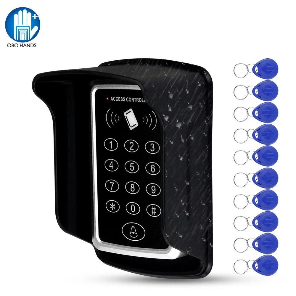 Waterproof RFID Access Control Keypad 125KHz Door Lock Controller 1000 User Reader with RFID Key Tags Rainproof Cover Standalone
Waterproof RFID Access Control Keypad 125KHz Door Lock Controller 1000 User Reader with RFID Key Tags Rainproof Cover Standalone