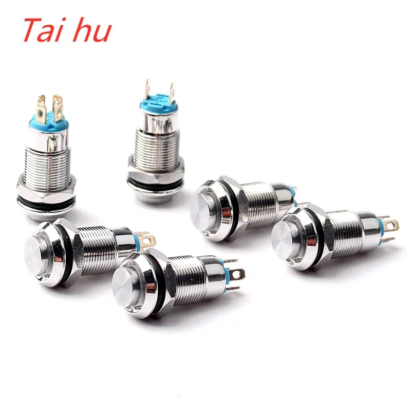 8mm Waterproof Latching Maintained High Round Stainless Steel Metal Push Button Switch Light Shine Car Horn Fix 3V 5V 12V 24V |