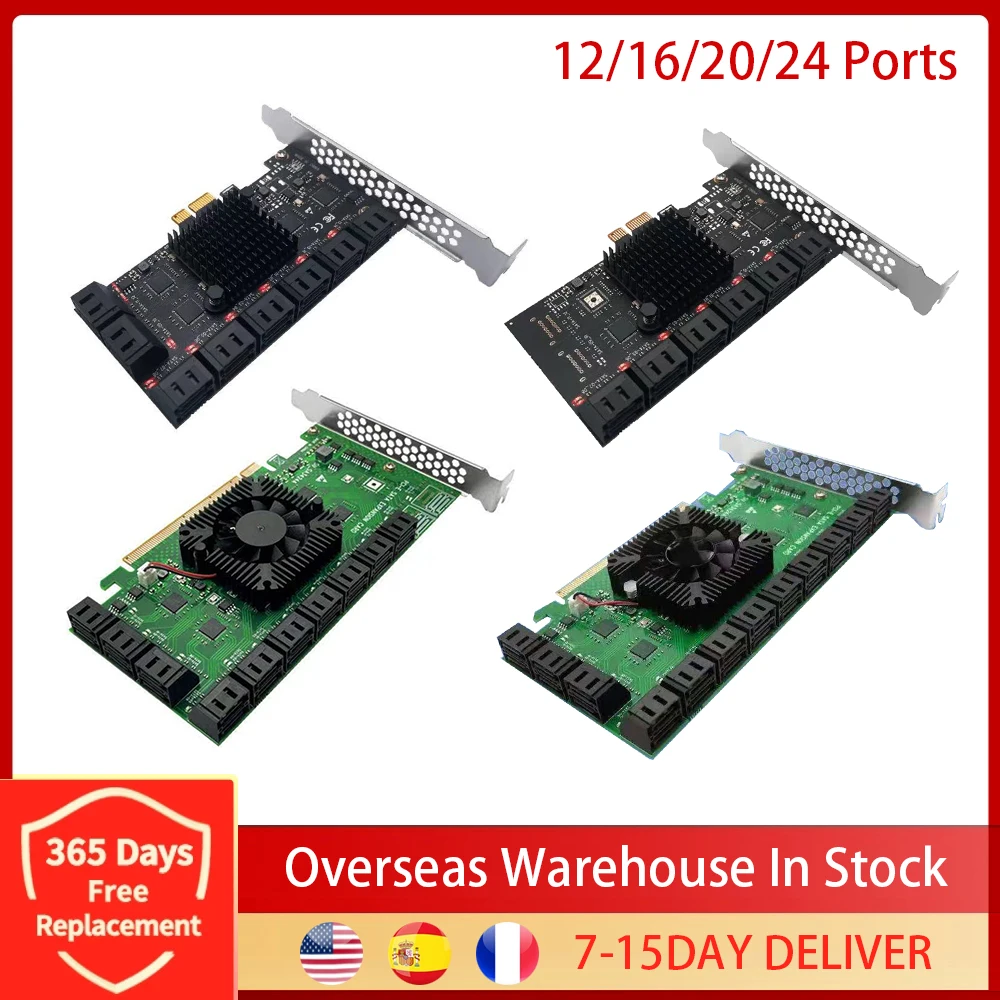 10/12/16/20/24 порт SATA 3 0-PCIE X1 X4 X8 X16 карта адаптера 6 Гбит/с Карта преобразователя PCI E в