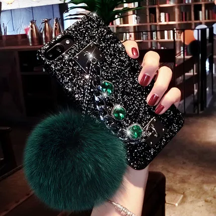 For iPhone 11 Pro Max XS Max XR X 6 6SPlus 7 8 Plus Case Luxury Bling Diamond Gem Bracelet Chain Tassel Fox Fur Ball Cover Case
For iPhone 11 Pro Max XS Max XR X 6 6SPlus 7 8 Plus Case Luxury Bling Diamond Gem Bracelet Chain Tassel Fox Fur Ball Cover Case