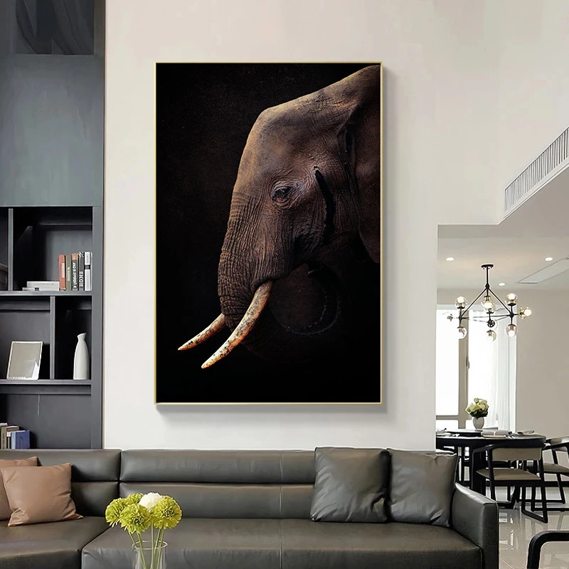 Black African Elephant Canvas Paintings Wall Art Scandinavia Posters and Prints Wild Animal Picture For Living Room Home Decor
Black African Elephant Canvas Paintings Wall Art Scandinavia Posters and Prints Wild Animal Picture For Living Room Home Decor