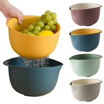 Kitchen Drain Basket Bowl Rice Washing Colander Baskets Kitchen Strainer Noodles Vegetables Fruit Double Drain Storage Basket
Kitchen Drain Basket Bowl Rice Washing Colander Baskets Kitchen Strainer Noodles Vegetables Fruit Double Drain Storage Basket