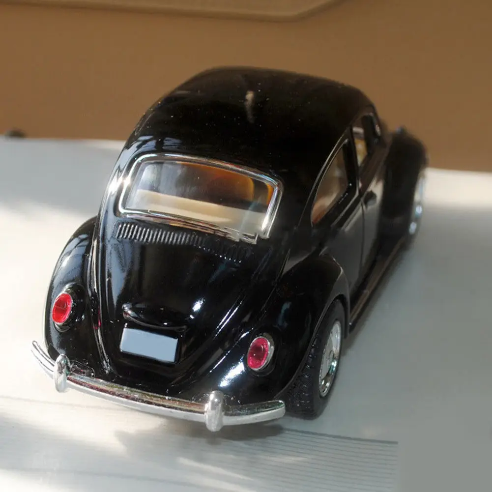 Retro Vintage Car Model Beetle Diecast Pull Back Toy For Gift Decor Cute Figurines Miniatures