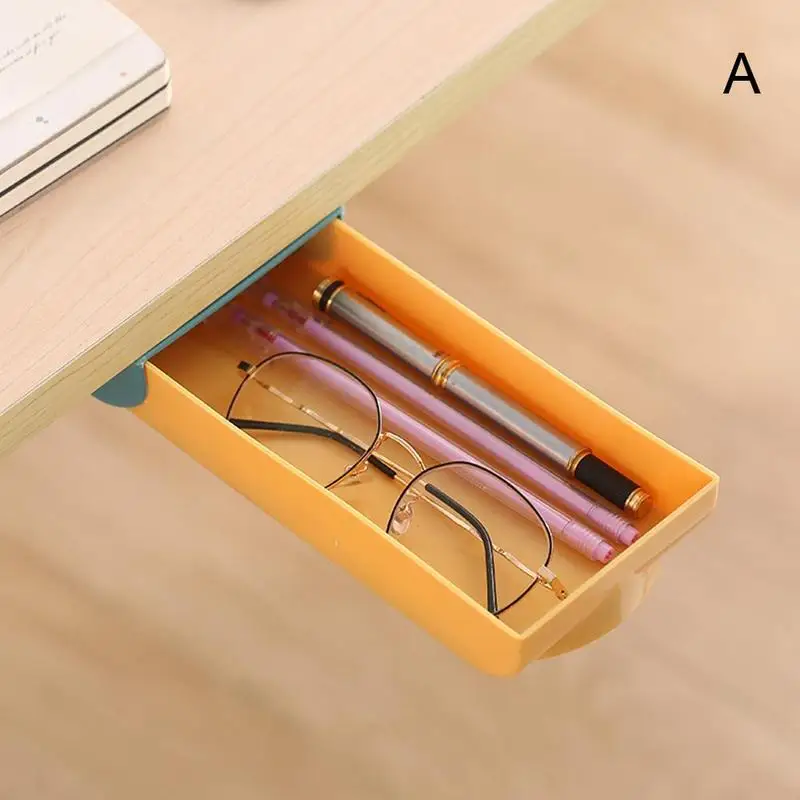 Drawer storage box under the desk Home desk bottom sticky storage sorting box hidden student stationery box
Drawer storage box under the desk Home desk bottom sticky storage sorting box hidden student stationery box