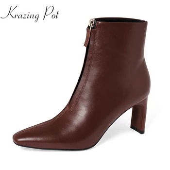 krazing pot new high fashion gorgeous square toe front zipper high heel charming shoes square toe winter Chelsea ankle boots L57
krazing pot new high fashion gorgeous square toe front zipper high heel charming shoes square toe winter Chelsea ankle boots L57