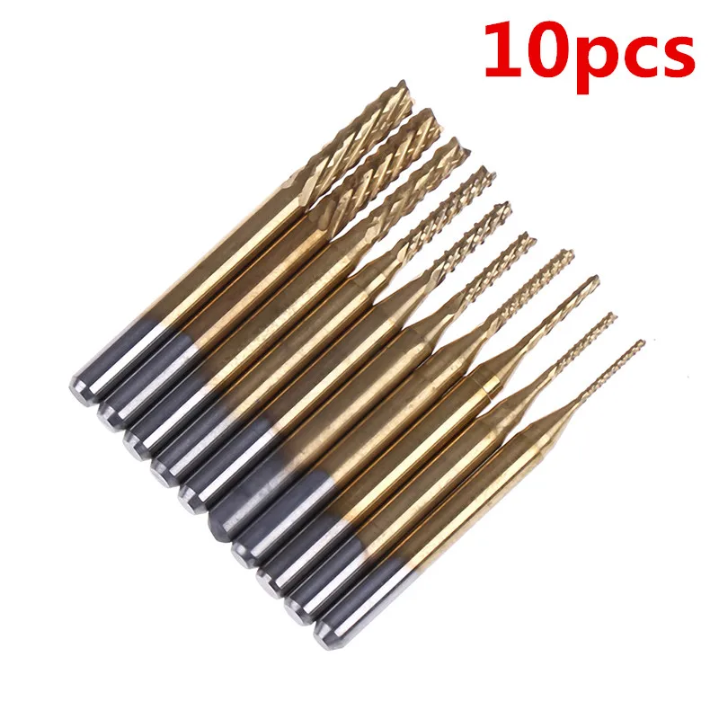 10pcs Mini 0.8-3.175mm 3.175 Dia CNC End Mill Cutter PCB Carbide Router Bits Kit Set For Milling Tool
10pcs Mini 0.8-3.175mm 3.175 Dia CNC End Mill Cutter PCB Carbide Router Bits Kit Set For Milling Tool