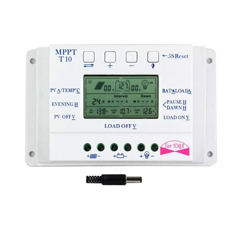 10A 12/24V Solar Charge Controller Intelligent LCD Display Solar Panel Regulator Undervoltage Reverse Connection Protection
10A 12/24V Solar Charge Controller Intelligent LCD Display Solar Panel Regulator Undervoltage Reverse Connection Protection