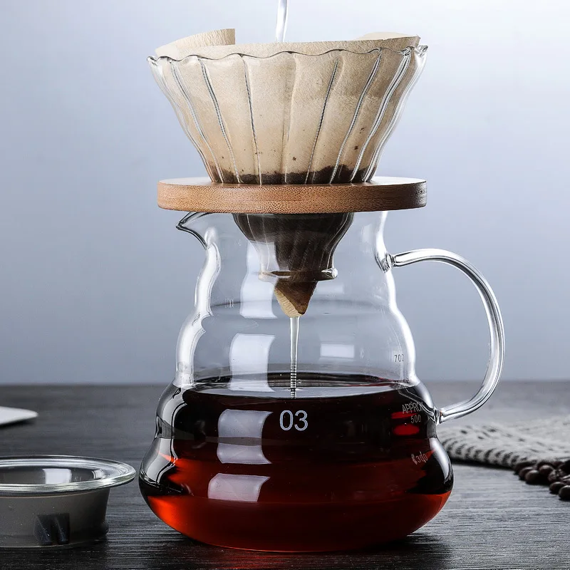 Coffee Percolators 700ml Coffee Pot Set for Hario Style V60 Glass Wooden Brackets Glass Coffee Filter Reusable Coffee Press
Coffee Percolators 700ml Coffee Pot Set for Hario Style V60 Glass Wooden Brackets Glass Coffee Filter Reusable Coffee Press