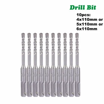 10pc/set 4 5 5.5 6 6.5mm Electric Hammer SDS Plus Drill Bits 110mm Concrete Wall Brick Block Masonry Hole Saw Drilling DB01014
10pc/set 4 5 5.5 6 6.5mm Electric Hammer SDS Plus Drill Bits 110mm Concrete Wall Brick Block Masonry Hole Saw Drilling DB01014
