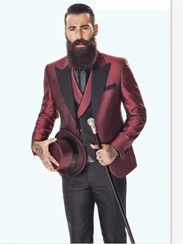 New Classic Men’s Suit Smolking Noivo Terno Slim Fit Easculino Evening Suits For Men Groom Tuxedo Wine Red Peaked Lapel Party
New Classic Men’s Suit Smolking Noivo Terno Slim Fit Easculino Evening Suits For Men Groom Tuxedo Wine Red Peaked Lapel Party