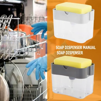 Manual 2-in-1 Sponge Box Sufficient Enduring Ruggedness with Soap Dispenser Plastic Double Layer Kitchen Supply
Manual 2-in-1 Sponge Box Sufficient Enduring Ruggedness with Soap Dispenser Plastic Double Layer Kitchen Supply