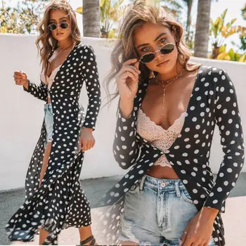 Women's Dot Print Long Sleeve Cardigans Summer Holiday Long Maxi Dress Loose Tops Sun Cover Ups Top
Women's Dot Print Long Sleeve Cardigans Summer Holiday Long Maxi Dress Loose Tops Sun Cover Ups Top