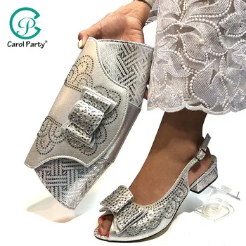 High Quality Silver Color African Designer Shoes And Bag Set To Match Italian Party Shoes With Matching Bags Set 
High Quality Silver Color African Designer Shoes And Bag Set To Match Italian Party Shoes With Matching Bags Set