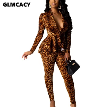 Women Two Piece Matching Sets Leopard Printed Long Sleeve Cascading Ruffle Design Top Blazer & High Waist Skinny Pant
Women Two Piece Matching Sets Leopard Printed Long Sleeve Cascading Ruffle Design Top Blazer & High Waist Skinny Pant