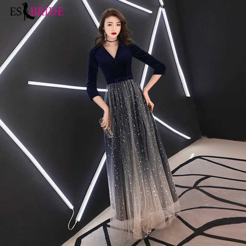Royal Blue Evening Dresses 2019 ES2004-1 Deep V-neck 3/4 Sleeve Elegant Women Party Gowns Vestidos De Gala
Royal Blue Evening Dresses 2019 ES2004-1 Deep V-neck 3/4 Sleeve Elegant Women Party Gowns Vestidos De Gala