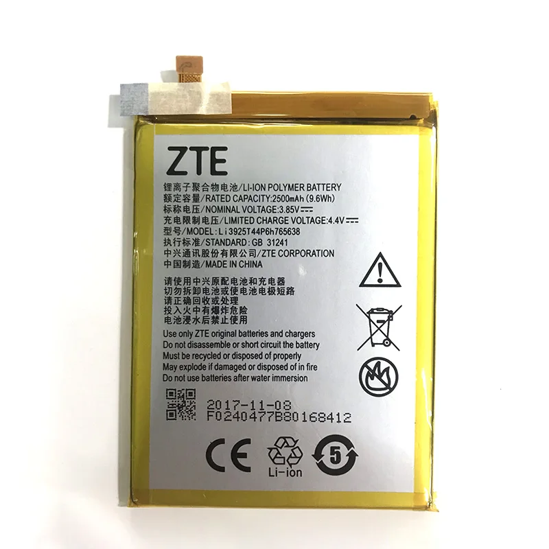 100% Original 2500mAh Li3925t44p6h765638 Battery For ZTE BLade V8 Lite 5.0-inch Phone Latest Production High Quality Battery 
100% Original 2500mAh Li3925t44p6h765638 Battery For ZTE BLade V8 Lite 5.0-inch Phone Latest Production High Quality Battery