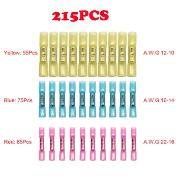 215pcs Red Blue Yellow AWG Heat Shrink Crimp Butt Electrical Wire Splice Terminal Connectors Kit Waterproof Electric Connectors
215pcs Red Blue Yellow AWG Heat Shrink Crimp Butt Electrical Wire Splice Terminal Connectors Kit Waterproof Electric Connectors
