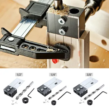 1/2 3/8 1/4inch Dowel Drilling Jig Kit Hole Punch Locator Guide Woodworking Tool For Precise Positioning Fast Drilling
1/2 3/8 1/4inch Dowel Drilling Jig Kit Hole Punch Locator Guide Woodworking Tool For Precise Positioning Fast Drilling