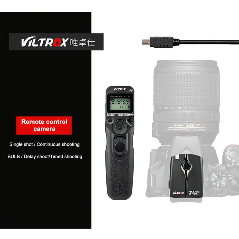 Viltrox JY-710 Camera Wireless Timer Remote Shutter Release Control for Canon 5DIII 6D2 Nikon D810 Panasonic GH5 G10 Sony A9 A7M
Viltrox JY-710 Camera Wireless Timer Remote Shutter Release Control for Canon 5DIII 6D2 Nikon D810 Panasonic GH5 G10 Sony A9 A7M