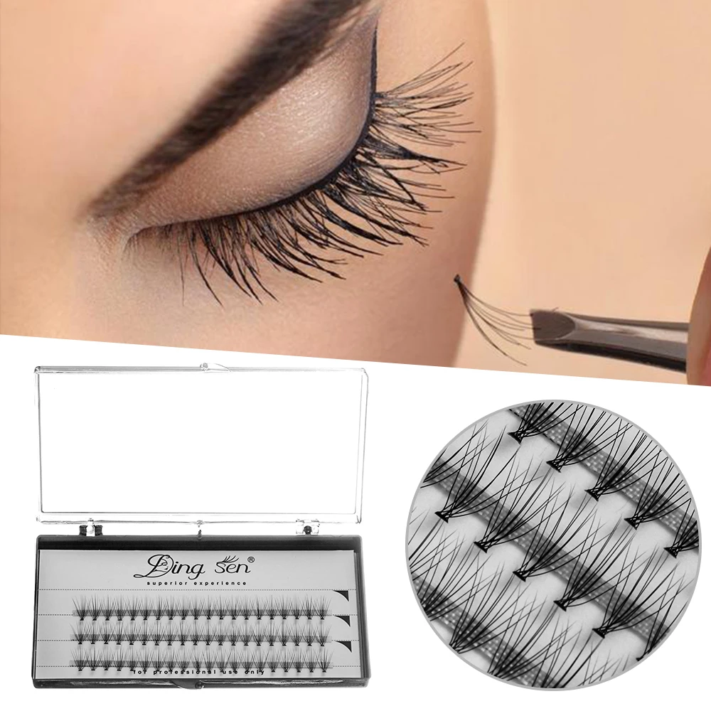 

60 Clusters 10D/20D C Curl False Eyelashes Handmade Premade Volume Individual Eye Lashes Extension Knot Free Eye Makeup Tools