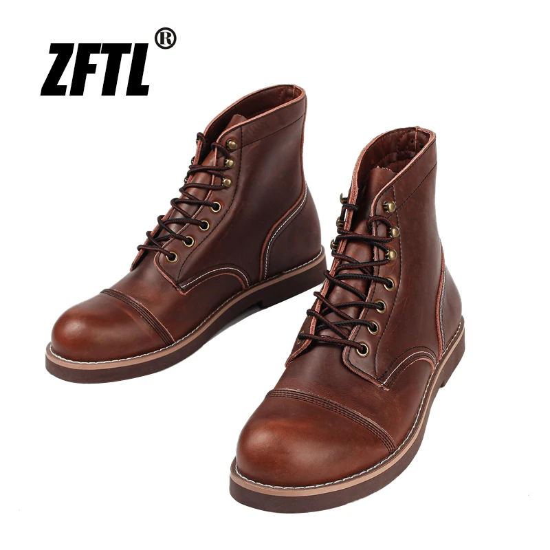 ZFTL Men's American Retro Cowhide Tooling men's boots oil wax leather Army boots Trendy Ankle boots outdoor Martins Boots Male
ZFTL Men's American Retro Cowhide Tooling men's boots oil wax leather Army boots Trendy Ankle boots outdoor Martins Boots Male