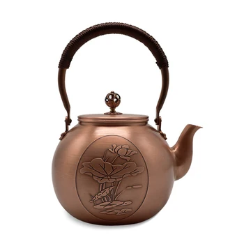 ENERGE SPRING 1600ML Antique Pure Copper Teapot Health Boiling Water Pot Handmade Carved Pot Red Copper Tea Set
ENERGE SPRING 1600ML Antique Pure Copper Teapot Health Boiling Water Pot Handmade Carved Pot Red Copper Tea Set