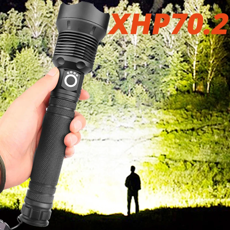 Самый мощный светодиодный фонарик XHP70.2 с usb зумом тактический фонарь xhp50