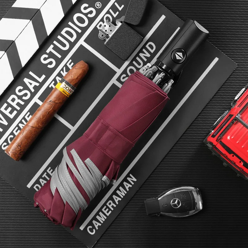 Creative Reflective Automatic Three-folding Umbrella Inverse Folding from the Open Close Car All-Weather Umbrella Logo Advertisi
Creative Reflective Automatic Three-folding Umbrella Inverse Folding from the Open Close Car All-Weather Umbrella Logo Advertisi
