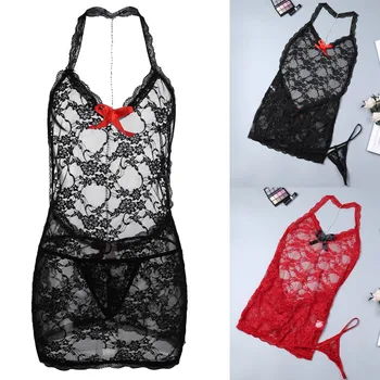 Sexy Nightwear Fashion Women Lace Solid Lingerie Clubwear Backless Nightdress Sleepwear Nuisette Sexy Summer Plus Size Clothing 
Sexy Nightwear Fashion Women Lace Solid Lingerie Clubwear Backless Nightdress Sleepwear Nuisette Sexy Summer Plus Size Clothing