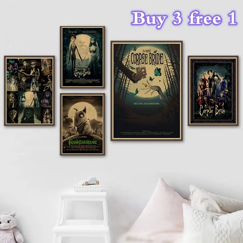 The Corpse Bride Johnny Depp Vintage Retro Matte Kraft Paper Antique Poster Wall Sticker Home | Дом и сад