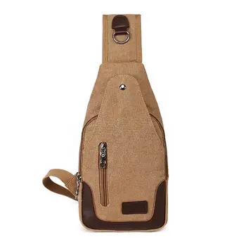 Men Faux Leather Patchwork Zipper Crossbody Shoulder Pouch Canvas Chest Bag 
Men Faux Leather Patchwork Zipper Crossbody Shoulder Pouch Canvas Chest Bag