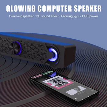Computer Speaker Sound Bar USB Powered Mini Soundbar Speaker Multimedia Loudspeaker with LED Light for PC Tablets Desktop Laptop
Computer Speaker Sound Bar USB Powered Mini Soundbar Speaker Multimedia Loudspeaker with LED Light for PC Tablets Desktop Laptop