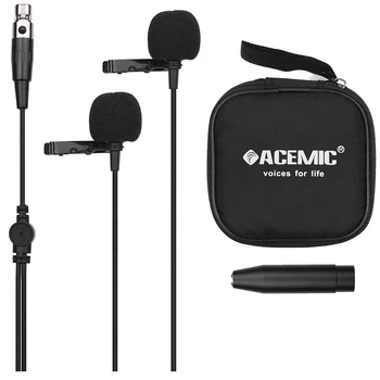 ACEMIC Camera Lavalier Microphone Clip-On Condenser Omnidirectional Mic 3-Pin Mini XLR Plug 6M/20Ft Long for Video Camera
ACEMIC Camera Lavalier Microphone Clip-On Condenser Omnidirectional Mic 3-Pin Mini XLR Plug 6M/20Ft Long for Video Camera