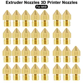 3D Printer Gold Extruder Nozzles 0.2MM 0.4MM 0.6MM 0.8mm 1.0MM 1.2MM High Quality Brass Nozzles For MK8 Makerbot Reprap Prus I3
3D Printer Gold Extruder Nozzles 0.2MM 0.4MM 0.6MM 0.8mm 1.0MM 1.2MM High Quality Brass Nozzles For MK8 Makerbot Reprap Prus I3