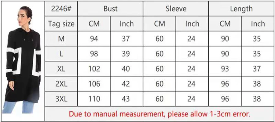 2246#New Fashion Plus Size Women Casual Sweatshirt Tops - CHAOMENG MUSLIM SHOP