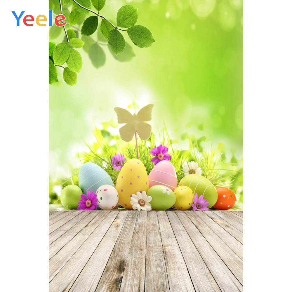 Spring Backdrop Wooden Floor Easter Party Baby Child Portrait Photography Backgrounds Personalized Photophone For Photo Studio |