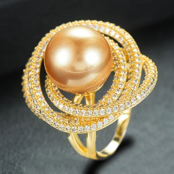 LARRAURI Luxury Trendy Twist Pearl Statement Rings for Women Charm Bohemian Beach Jewelry Cubic Zircon Finger Rings 2020
LARRAURI Luxury Trendy Twist Pearl Statement Rings for Women Charm Bohemian Beach Jewelry Cubic Zircon Finger Rings 2020