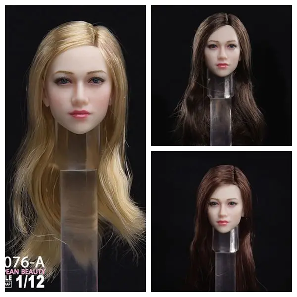 

New Style 1/12 Scale European Style FG076 Anna 3 Colors Hair For 6 Inch Doll Soldier Head Sculputre