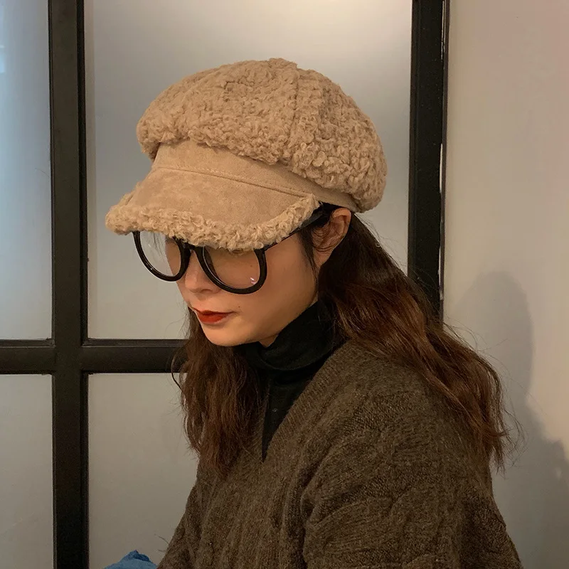 Beret Women's Autumn And Winter Korean-style Berber Fleece Hat Women's Japanese-style chao wang Red Plush Octagonal Cap Versatil
Beret Women's Autumn And Winter Korean-style Berber Fleece Hat Women's Japanese-style chao wang Red Plush Octagonal Cap Versatil