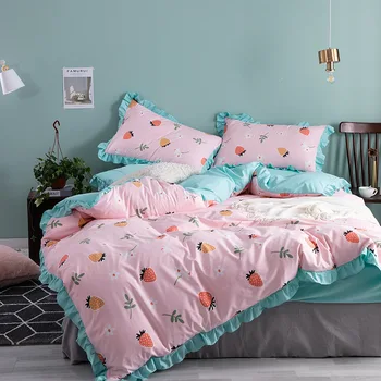 Cute lace flowers bed linens princess style pink bedding set for girls Duvet Cover set Quilt cover High quality Queen king size
Cute lace flowers bed linens princess style pink bedding set for girls Duvet Cover set Quilt cover High quality Queen king size