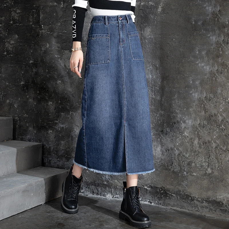 TIYIHAILEY Free Shipping 2021 New Fashion High Waist XS-3XL Long Mid-Calf A-line Skirts With Pockets Women Blue Black Slit
TIYIHAILEY Free Shipping 2021 New Fashion High Waist XS-3XL Long Mid-Calf A-line Skirts With Pockets Women Blue Black Slit