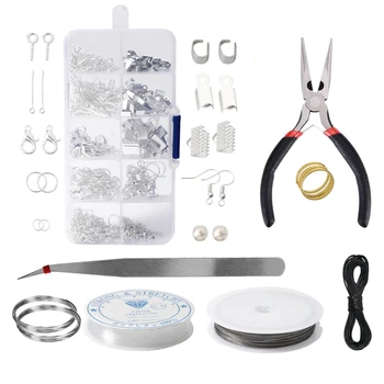Jewelry Necklace Bracelet Making Accessory Kit Pliers Beaded Line Beginner Tool (Silver)
Jewelry Necklace Bracelet Making Accessory Kit Pliers Beaded Line Beginner Tool (Silver)