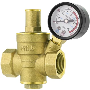 UKCOCO 1PC DN20 Heavy Duty Adjustable Brass Water Pressure Reducing Regulator Valves with Water Pressure Meter
UKCOCO 1PC DN20 Heavy Duty Adjustable Brass Water Pressure Reducing Regulator Valves with Water Pressure Meter