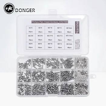 480Pcs/set M2 M2.5 M3 DIN7985 GB818 Carbon Steel Cross Recessed Pan Head Screws Phillips Screws Assortment Kit HW028
480Pcs/set M2 M2.5 M3 DIN7985 GB818 Carbon Steel Cross Recessed Pan Head Screws Phillips Screws Assortment Kit HW028