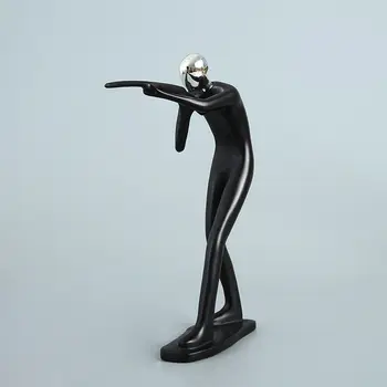 

Crafts Modern Abstract Sculpture Sports Shooting athlete Shooter figure model Statue Art Carving Resin Figurine Home Decorations