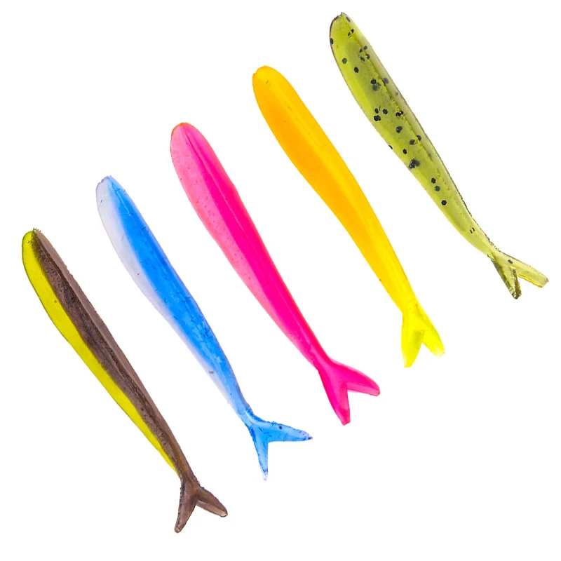 5pcs/set Soft bait Fishing Lure 1.2g 6cm Topwater Silicone swimbait Wobbler Isca Artificial bait Leurre Carp Bass Tackle 
5pcs/set Soft bait Fishing Lure 1.2g 6cm Topwater Silicone swimbait Wobbler Isca Artificial bait Leurre Carp Bass Tackle